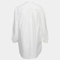 Pre Owned Maje White Beaded Cotton Mini Dress S