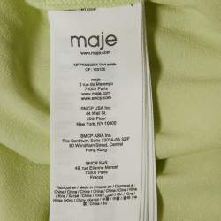 Pre Owned Maje Lime Green Crepe Button Front Layered Mini Dress S