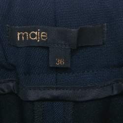 Pre Owned Maje Navy Blue Wool Blend Shorts S