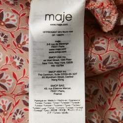 Pre Owned Maje Pink Floral Print Crepe Ruffled Mini Dress L