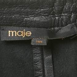 Pre Owned Maje Black Real Leather Shorts S