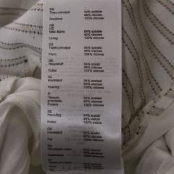 Pre Owned Maje Beige Striped Crepe Tiered Asymmetric Midi Dress M