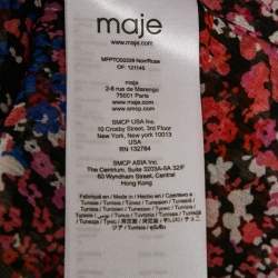 Pre Owned Maje Black Abstract Print Silk Top S