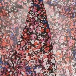 Pre Owned Maje Black Abstract Print Silk Top S