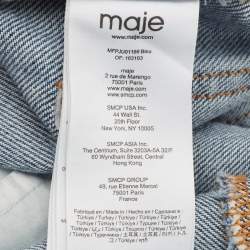 Pre Owned Maje Blue Denim Asymmetric Maxi Skirt S Waist 28"