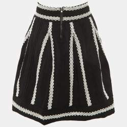 Pre Owned Maje Black Knit Julane Flared MIni Skirt M
