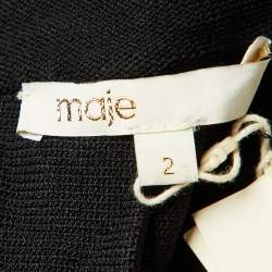 Pre Owned Maje Black Knit Julane Flared MIni Skirt M