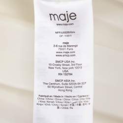 Pre Owned Maje White Stetch Crepe Pleated Midi Skirt M