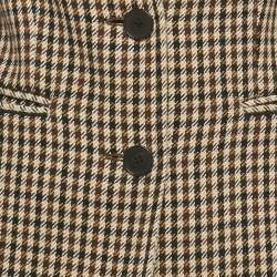 Pre Owned Maje Brown/Tan Houndstooth Skorts and Blazer Set S