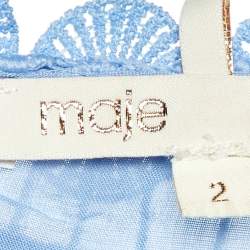 Pre Owned Maje Light Blue Guipure Lace Peplum Top M