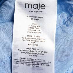 Pre Owned Maje Light Blue Guipure Lace Peplum Top M