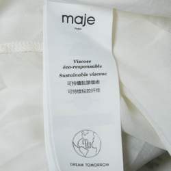 Pre Owned Maje White Bow Print Crepe Playsuit M