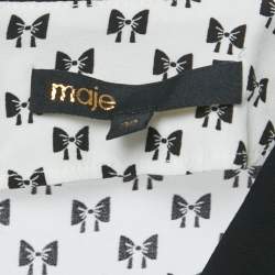 Pre Owned Maje White Bow Print Crepe Playsuit M