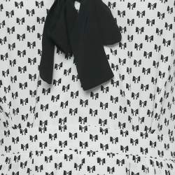 Pre Owned Maje White Bow Print Crepe Playsuit M