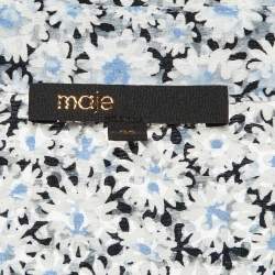 Pre Owned Maje White Daisy Dévoré Flared Mini Dress S