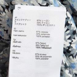 Pre Owned Maje White Daisy Dévoré Flared Mini Dress S