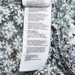 Pre Owned Maje White Daisy Dévoré Flared Mini Dress S