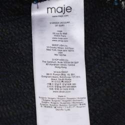 Pre Owned Maje Blue Tweed Sleeveless Mini Dress S