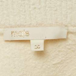 Pre Owned Maje White Tweed Knit Chain Detail Mini Skirt S