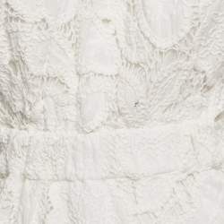 Pre Owned Maje White Lace Cut-Out Mini Dress S