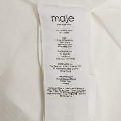 Pre Owned Maje White Lace Cut-Out Mini Dress S