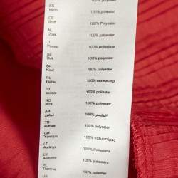 Pre Owned Maje Red Satin Plisse Drape Style Midi Skirt S