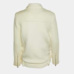 Pre Owned Maje Ivory Cady Biker Jacket M
