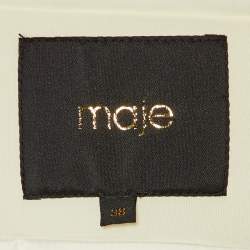 Pre Owned Maje Ivory Cady Biker Jacket M