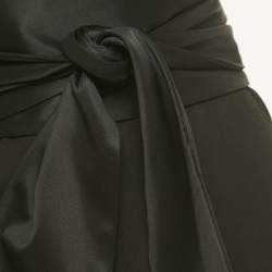 Pre Owned Maje Black Crepe Plunge Neck Belted Playsuit L