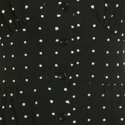 Pre Owned Maje Black Polka Dot Crepe Irandi Playsuit S