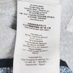 Pre Owned Maje Blue Lurex Tweed Button Front Mini Dress S