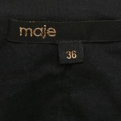 Pre Owned Maje Pink Lurex Tweed Ruffled 2-in-1 Mini Dress S