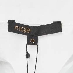 Pre Owned Maje White Cotton Button Front Crop Shirt S