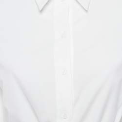 Pre Owned Maje White Cotton Button Front Crop Shirt S