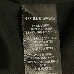 مملوكة مسبقًا تنورة نيدل آند ثريد تول منقوشة سوداء متوسطة الطول مقاس صغير (سمول)