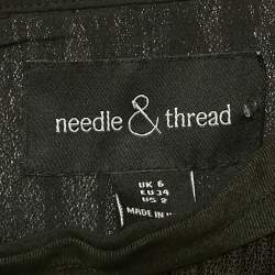 مملوكة مسبقًا تنورة نيدل آند ثريد تول منقوشة سوداء متوسطة الطول مقاس صغير (سمول)