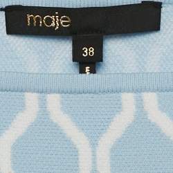 Pre Owned Maje Blue Jacquard Knit Sleeveless Mini Dress M