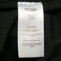 Pre Owned Maje Navy Blue /Black Striped Mesh Detail Short Dress M