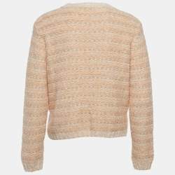 Pre Owned Maje Orange Lurex Knit Cardigan M