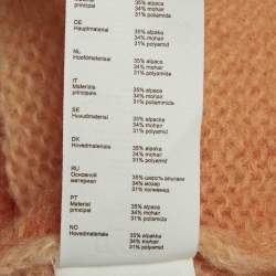 Pre Owned Maje Orange Mohair Wool Jewel Buttoned Cardigan M