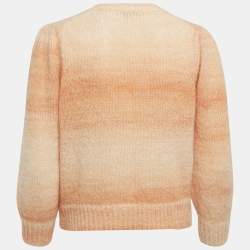 Pre Owned Maje Orange Mohair Wool Jewel Buttoned Cardigan M