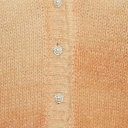 Pre Owned Maje Orange Mohair Wool Jewel Buttoned Cardigan M