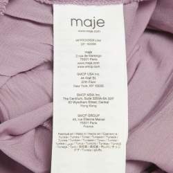 مملوكة مسبقًا فستان ماكسي غير متماثل بطبقات معدنية باللون الأرجواني من ماج مقاس صغير