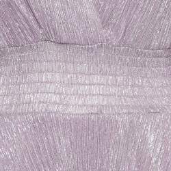 مملوكة مسبقًا فستان ماكسي غير متماثل بطبقات معدنية باللون الأرجواني من ماج مقاس صغير