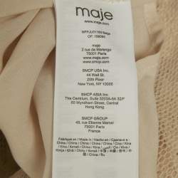 Pre Owned Maje Cream Sequin Sheer Midi Skirt S 