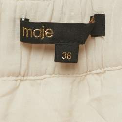 Pre Owned Maje Cream Sequin Sheer Midi Skirt S 