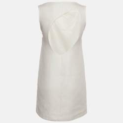 Pre Owned فستان ميني أبيض معدني من القطن رايدر بحجم متوسط - ماج