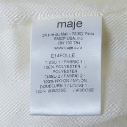 Pre Owned Maje Cream Crepe & Lace Trim Button Front Blazer S