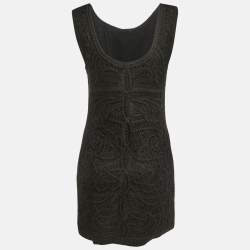 Pre Owned Maje Black Crochet Lace Sleeveless Mini Dress S