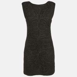 Pre Owned Maje Black Crochet Lace Sleeveless Mini Dress S